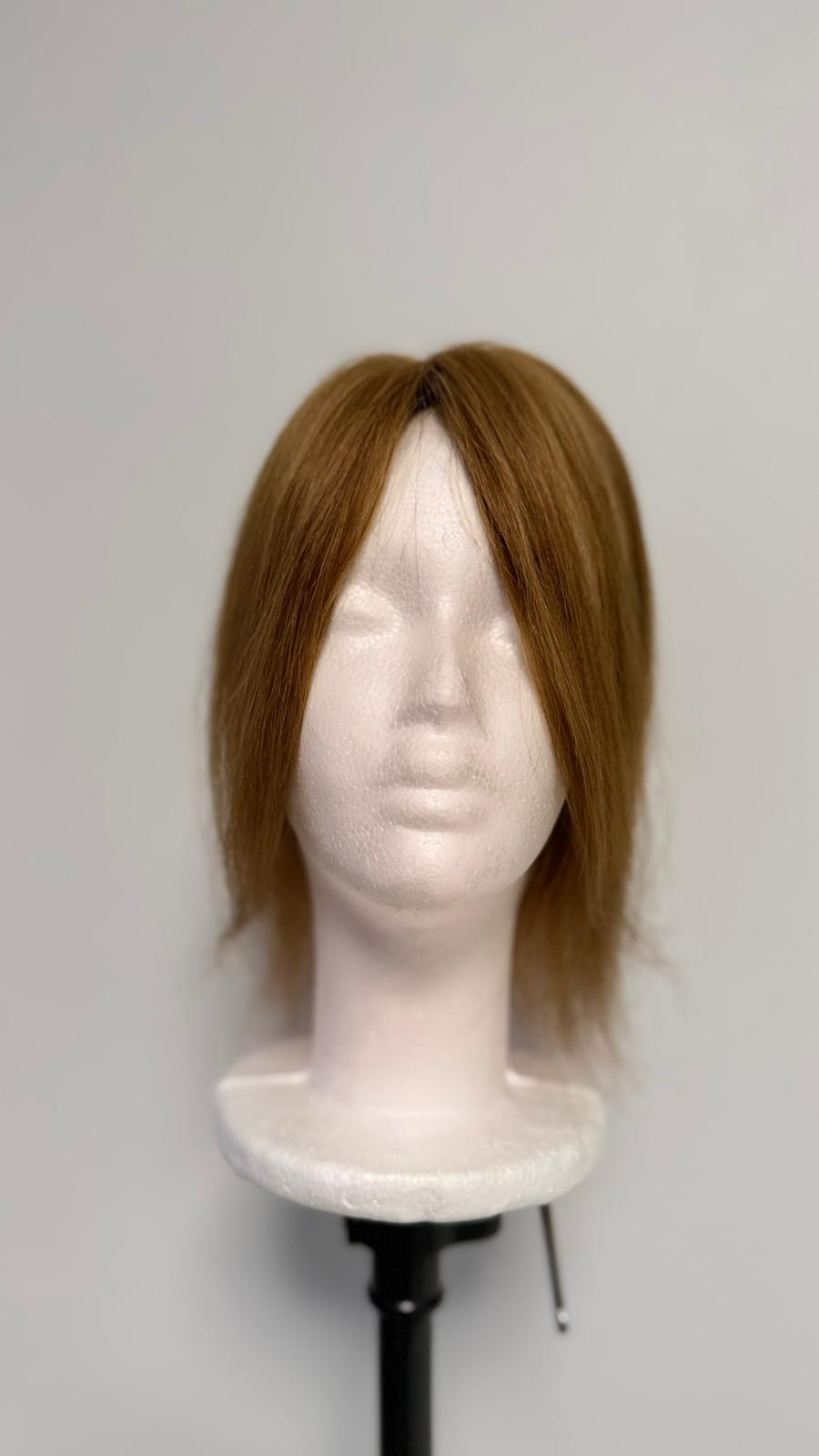 Topper Premium Păr 100% Natural – Șaten Auriu cu Bază Realistă (Mono + PU)