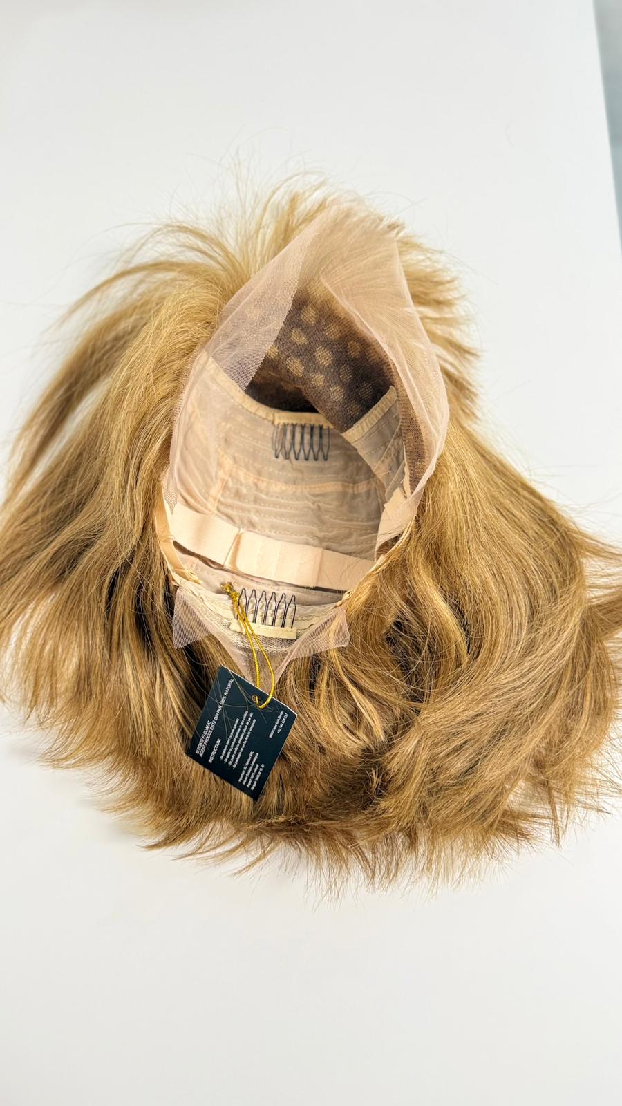 Perucă Premium Păr 100% Natural – Bob Clasic "Honey Brown" cu Lace Front